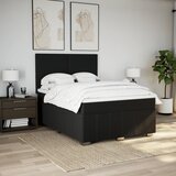  Krevet s oprugama i madracem crni 160x200 cm od tkanine | shoptok.hr