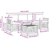  Set vanjskih sofa 5 kom. Prirodna i krem Čvrsto drvo akacije | shoptok.hr