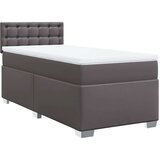 vidaXL Box spring postelja z vzmetnico siva 100x200 cm umetno usnje, (21321281) | Shoptok.si