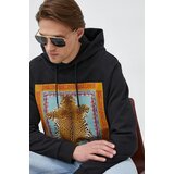 Just Cavalli Pulover moška, črna barva, s kapuco | Shoptok.si
