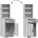  3-delni komplet toaletne mize Siva Sonoma inženirski les, (22094611) | Shoptok.si
