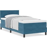 vidaXL box spring krevet s madracem tamnoplavi pojedinačni baršun | shoptok.hr