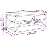  Klubska miza Artisan Oak 90x50x40 cm iz inženirskega lesa, (22008696) | Shoptok.si