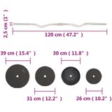 vidaXL Zavita palica z utežmi 90 kg | Shoptok.si
