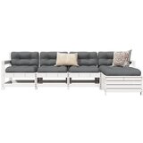 Maison Chic Seti vrtnega pohištva - Vrtna garnitura - Vrtni pohištvo set 5-delna bela trdna borovina, (21820284) | Shoptok.si
