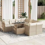 vidaXL 9-dijelni set vrtnih sofa s jastucima bež od poliratana | shoptok.hr
