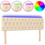  LED uzglavlje krem 144 x 7 x 78/88 cm od tkanine | shoptok.hr