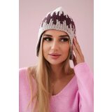 Kesi marka niezdefiniowana Women's cap Nikol K405 white+dark purple+beige Cene