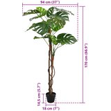 Umjetna Monstera biljka Zelena 94 x 18 x 170 cm Tkanina i drvo | Eponuda.com
