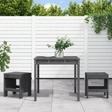  3-dijelni vrtni bistro set sivi od masivne borovine | shoptok.hr