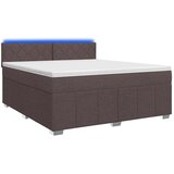  Boxspring krevet s madracem Tamno smeđa 160 x 200 cm Tkanina - Tamno smeđa 160 x 200 cm Dizajn s rombovima | shoptok.hr