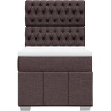  Krevet s oprugama i madracem tamnosmeđi 100 x 200 cm od tkanine | shoptok.hr