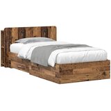  Okvir kreveta s pohranom s uzglavljem Staro drvo 80 x 200 cm | shoptok.hr