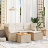  5-dijelni vrtni set sofa s jastucima bež od poliratana Cijene