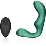 Ouch! Pointed Vibrating Prostate Massager with Remote Control Metallic Green