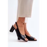 EVENTO Elegant Sandals With Ornament on Heel Black Trasea | Shoptok.si