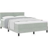 vidaXL Box Spring Krevet s Madracem Svjetlosiva 140x200 cm Baršun | shoptok.hr