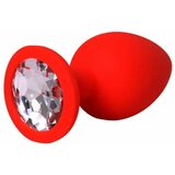  srednji crveni silikonski analni dildo sa dijamantom cene