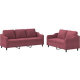 Maison Chic Sedežna garnitura - kavč 2-delna z blazinami vinsko rdeče blago, (21729327) | Shoptok.si