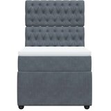 Box spring krevet s madracem tamnosivi 100x200 cm baršunasti | shoptok.hr