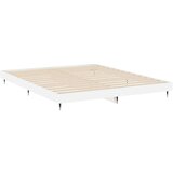 vidaXL Posteljni okvir visok sijaj bel 160x200 cm inženirski les | Shoptok.si