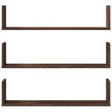 vidaXL Stenske police 3 kosi rjavi hrast 80x18x18 cm inženirski les | Shoptok.si