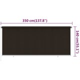  Vanjska roleta za zamračivanje 350 x 140 cm smeđa HDPE | shoptok.hr