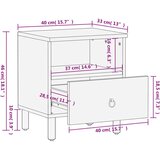 vidaXL Noćni ormarić 40 x 33 x 46 cm od masivnog drva manga | shoptok.hr
