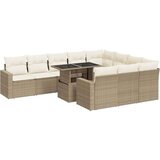 vidaXL 11-dijelni set vrtnih sofa od poliratana s jastucima bež | shoptok.hr