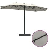 vidaXL vrtni dežnik peščena 385 x 209 x 244 cm blago | Shoptok.si