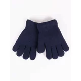 Yoclub Kids's Boys' Five-Finger Double-Layer Gloves RED-0104C-AA50-003 Navy Blue