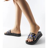  Black Embellished Montesarchio Slides | ePonuda.com