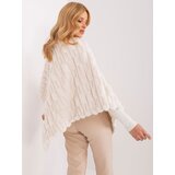 Wool Fashion Italia Poncho-AT-PN-2347.68-ecru | Shoptok.si