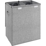  Sklopiva košara za rublje siva 51x34,5x59,5 cm umjetno platno | shoptok.hr