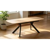 Livetastic Raztegljiva Miza Riga, Naravna Barva, Črna, 160-200x95 | Shoptok.si