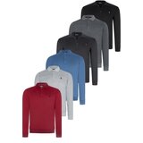 Dewberry SET OF SIX V4007 MEN'S SWEATSHIRT-BLACK-NAVY-ANTHRACITE-GRAY-BURGUNDY-INDIGO Cene