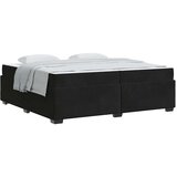 vidaXL Krevetna konstrukcija s madracem Crna 200 x 200 cm Baršun | shoptok.hr