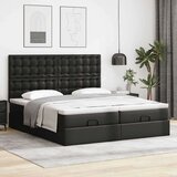 vidaXL Otomanski posteljni okvir z vzmetnicami črn 180x200cm um. usnje | Shoptok.si