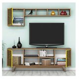 Woody Fashion inci - walnut, yellow walnutyellow tv unit | Eponuda.com