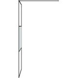 Pregrada za tuš crna 90 x 195 cm s napola mutnim staklom ESG | shoptok.hr