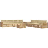  Set vanjskih sofa 9 kom. Bijela i bež Poliester | Shoptok.si