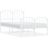  The Living Store Kovinski posteljni okvir z vzglavjem in vznožjem bel 120x200 cm - Posteljni Okvir, (21448647) | Shoptok.si