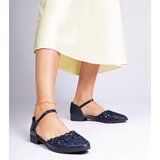 Gemre Navy blue openwork sandals with rhinestones Kalsy | shoptok.hr