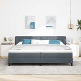  s opruga kutije Tamno siva 200 x 200 cm Baršun | shoptok.hr