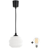 Brilagi LED luster na sajli RETRO GLASS 1xE27/60W/230V Ø 20 cm crna/bela | Eponuda.com