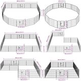  Ograda za pse sa 16 ploča od čelika 60 x 80 cm crna | shoptok.hr