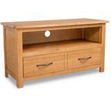 Maison Chic TV omarica - TV stojalo - Televizijska omarica 90x35x48 cm trdna hrastovina, (21702237) | Shoptok.si