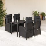  3-dijelni vrtni blagovaonski set s jastucima od poliratana crni Crna | shoptok.hr