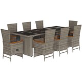  9-dijelni vrtni blagovaonski set sivi od poliratana | shoptok.hr