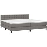  Box spring s madracem LED tamnosivi 200x200 cm tkanina | shoptok.hr
